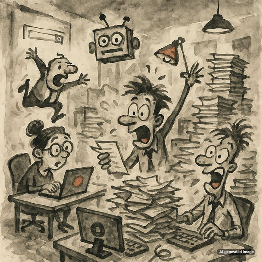 Illustration showing whimsical representation of Google manual actions