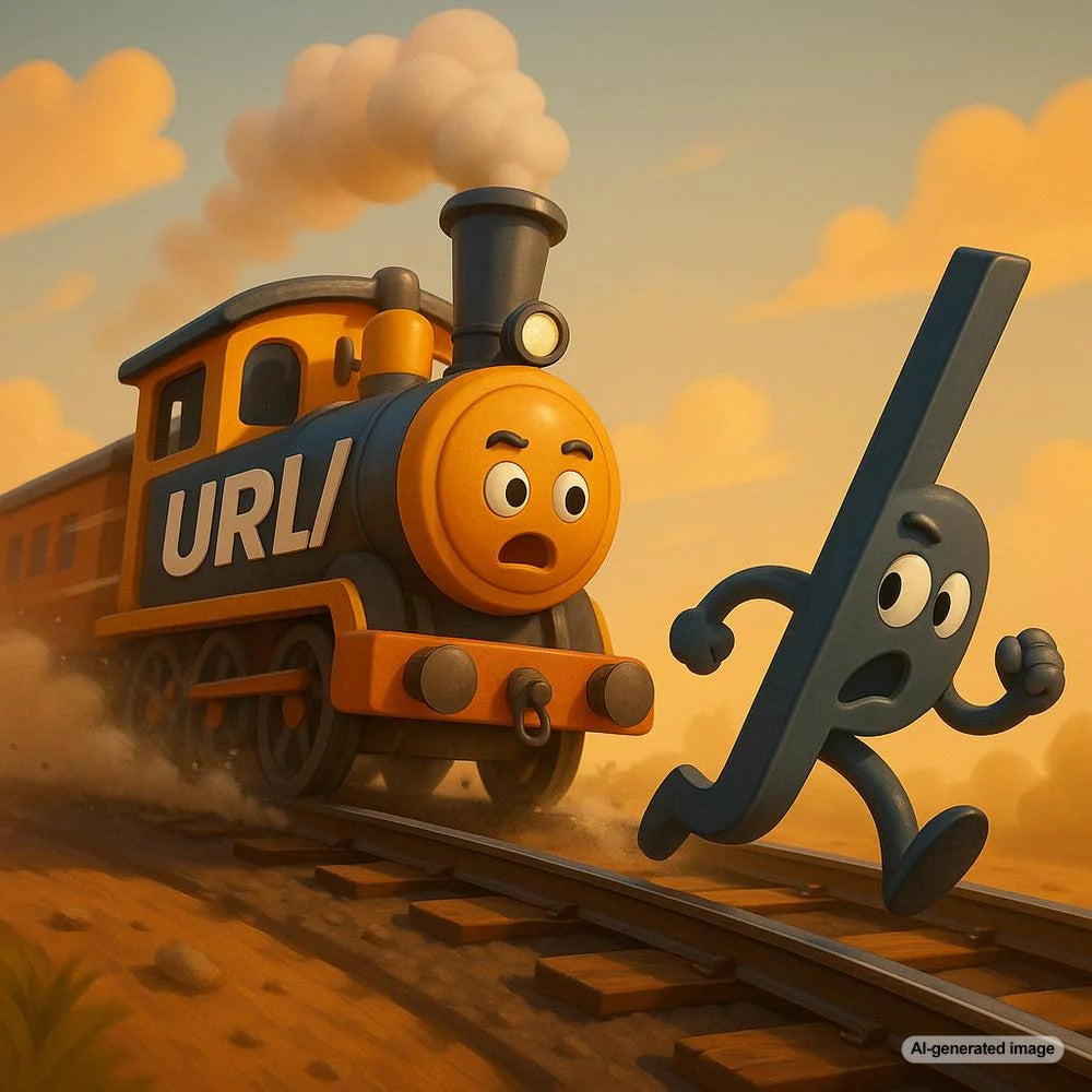 Illustration showing the difference between URLs with and without trailing slashes