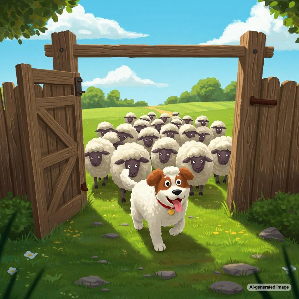 Illustration depicting a blog post directing traffic towards product pages