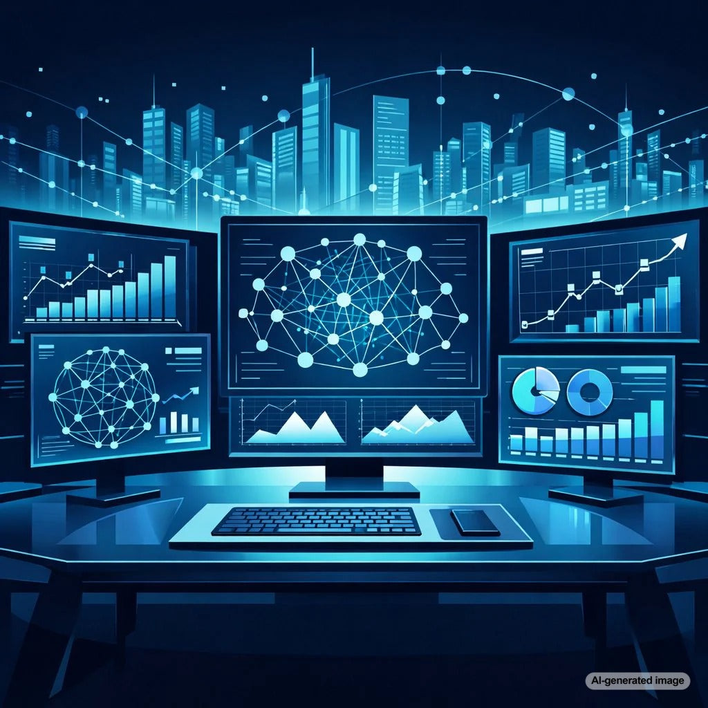 Abstract data visualization charts illustrating how original visual data earns high-authority backlinks