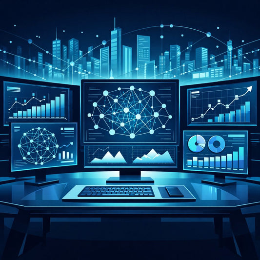 Abstract data visualization charts illustrating how original visual data earns high-authority backlinks