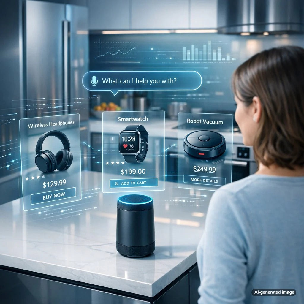 Voice search shopping using smart assistants for hands free ecommerce experiences