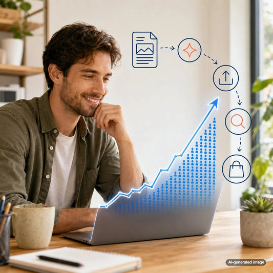 Business analytics dashboard illustrating a 1300 percent increase in organic website traffic and growth opportunities