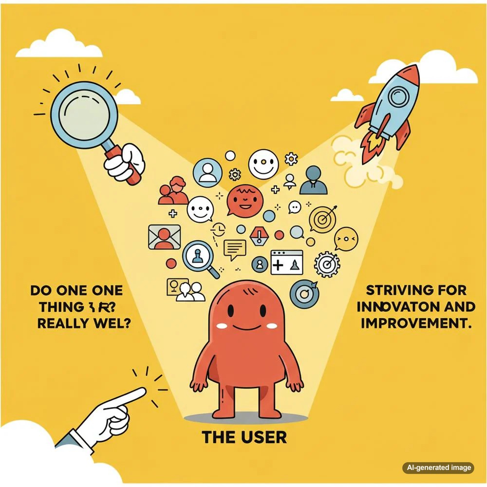 Illustration depicting Google's core values