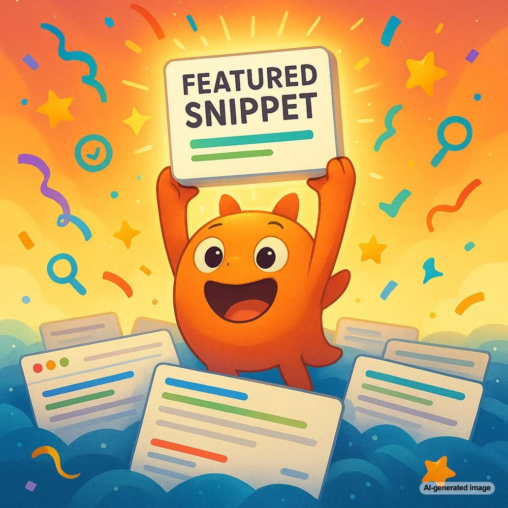 Illustration depicting a featured snippet in Google's search results