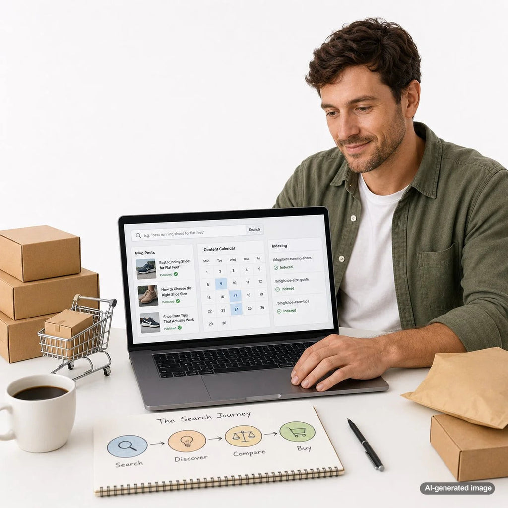 Business owner mapping a search journey to shape a smarter blog strategy for SEO growth