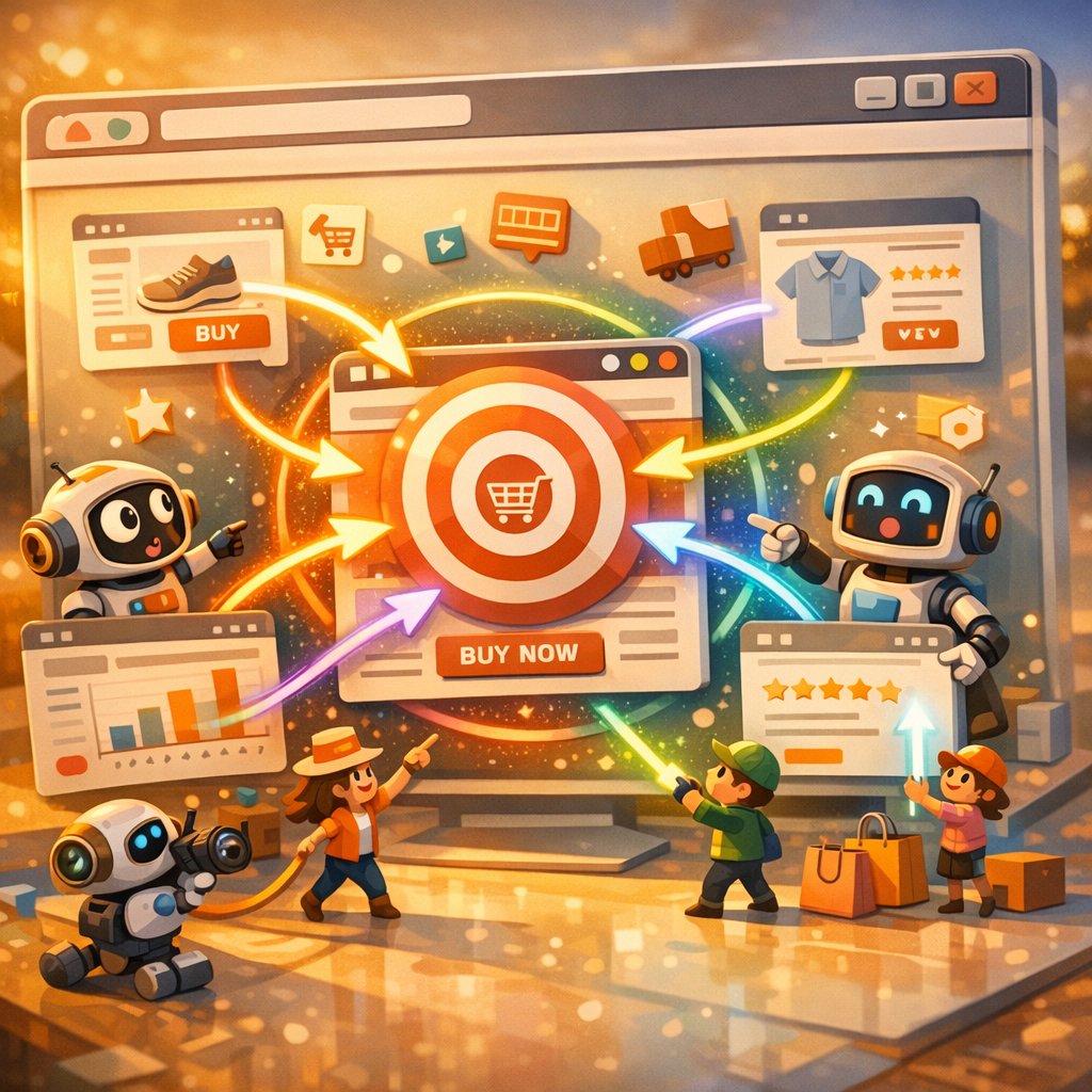 Internal link target page concept showing website pages connected through SEO pathways