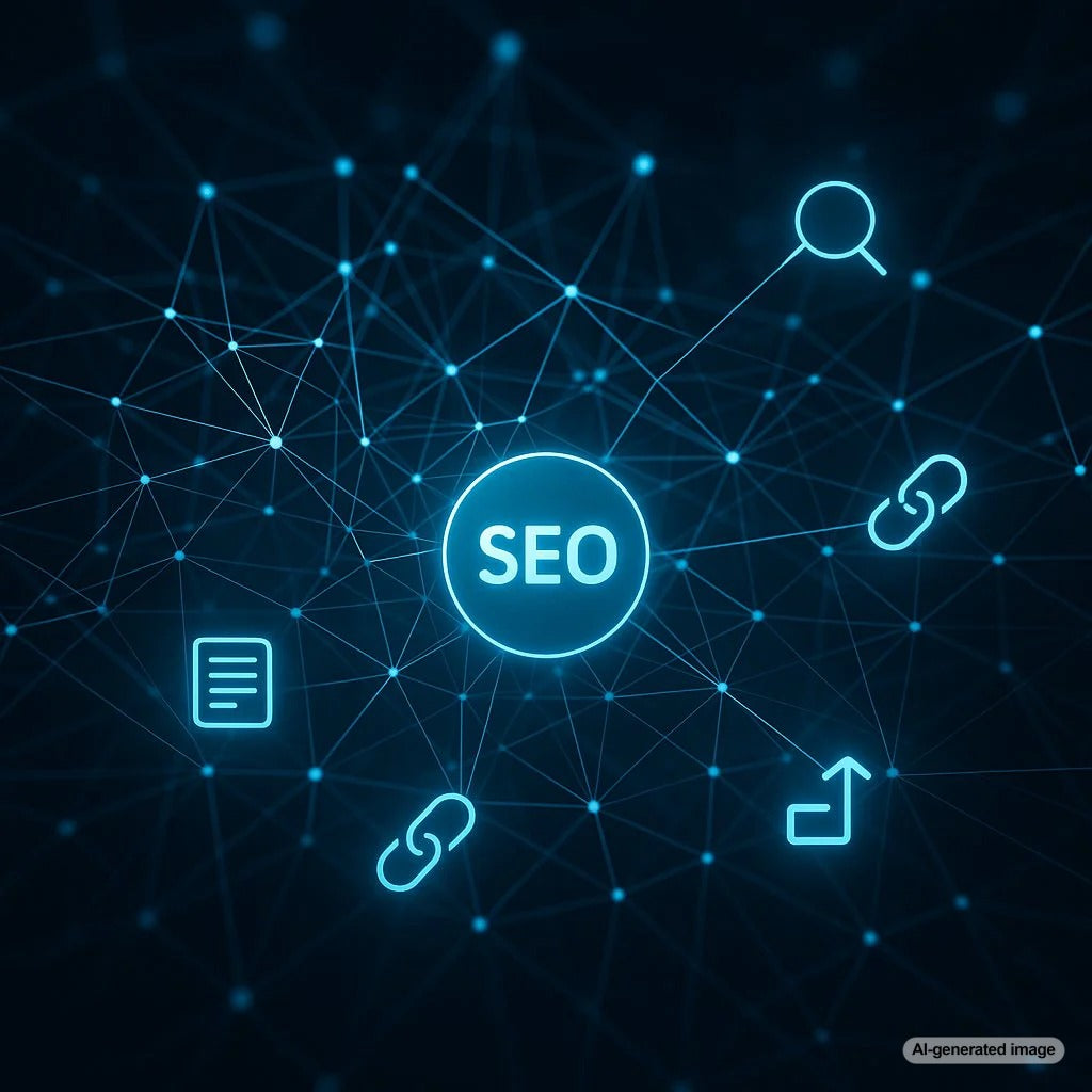Illustration of anchor text linking webpages for SEO