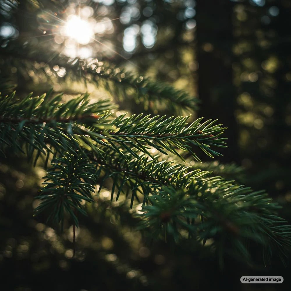 Illustration depicting timeless content represented by an evergreen tree and digital elements