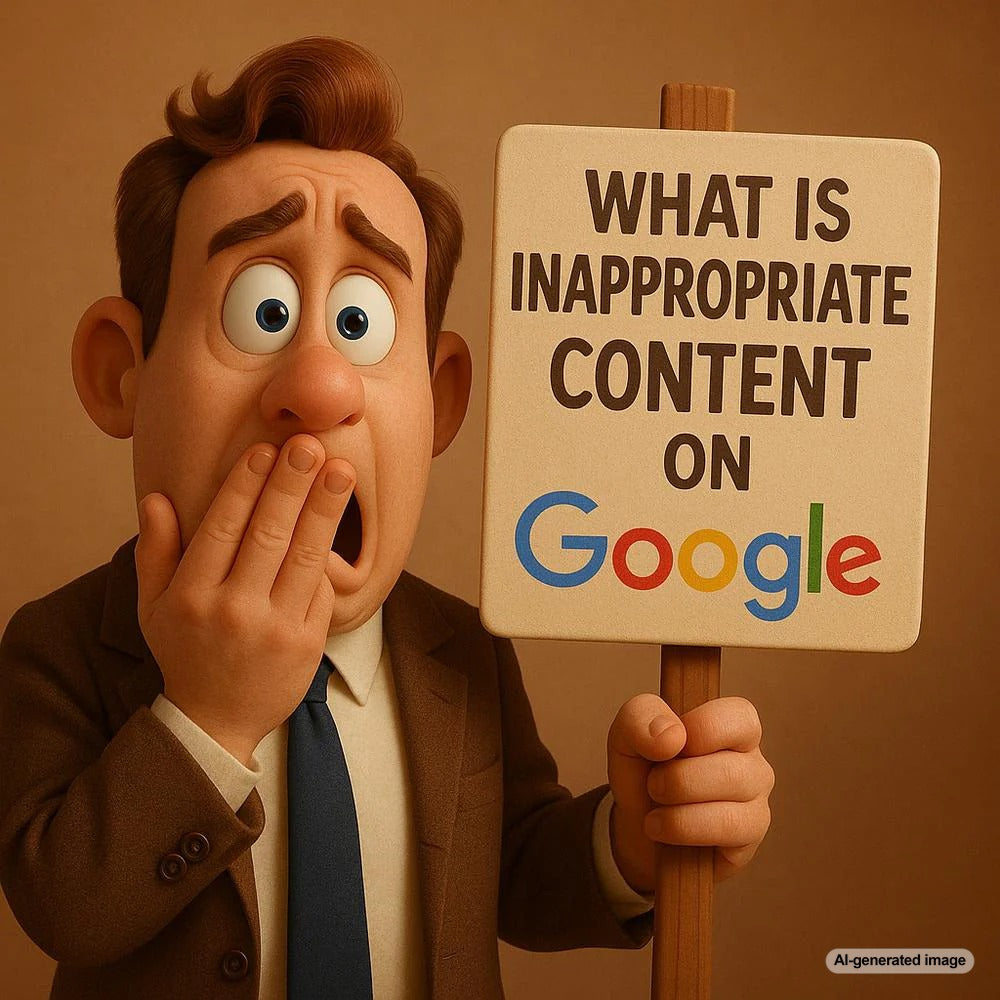 Illustration depicting inappropriate content on Google