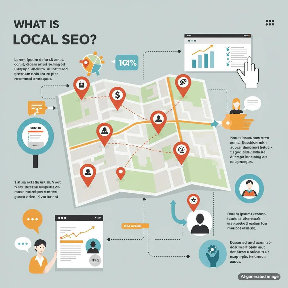 Illustration depicting local SEO strategies