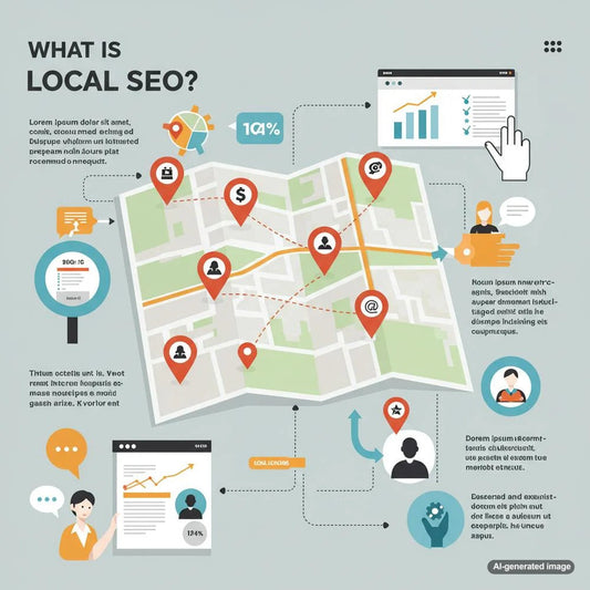 Illustration depicting local SEO strategies