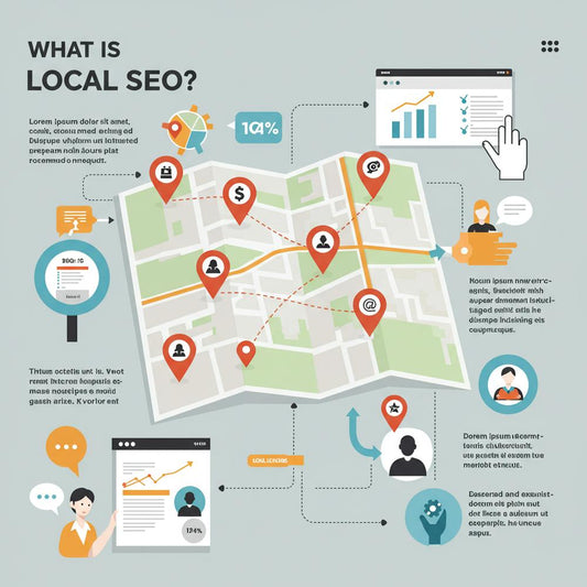 Illustration depicting local SEO strategies
