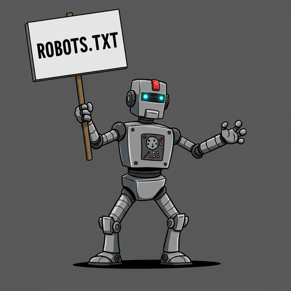 Illustration depicting the concept of a robots.txt file guiding web crawlers