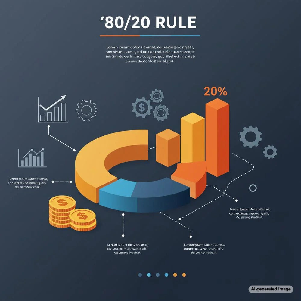Illustration depicting the 80/20 rule in SEO