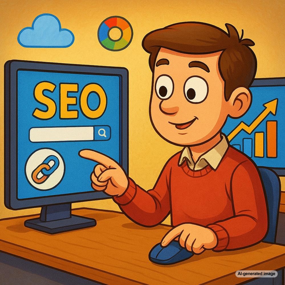 Illustration depicting SEO and SEM concepts