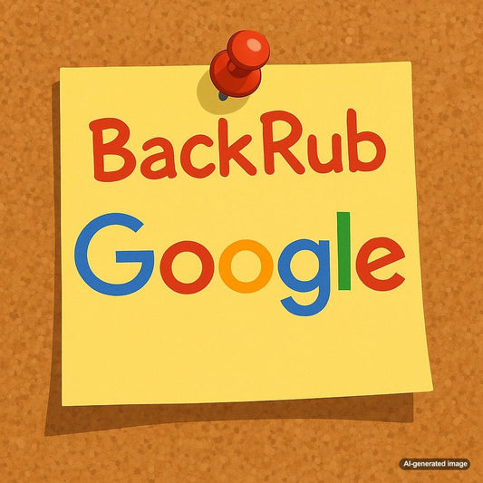 An early version of Google's homepage displaying the original name BackRub.