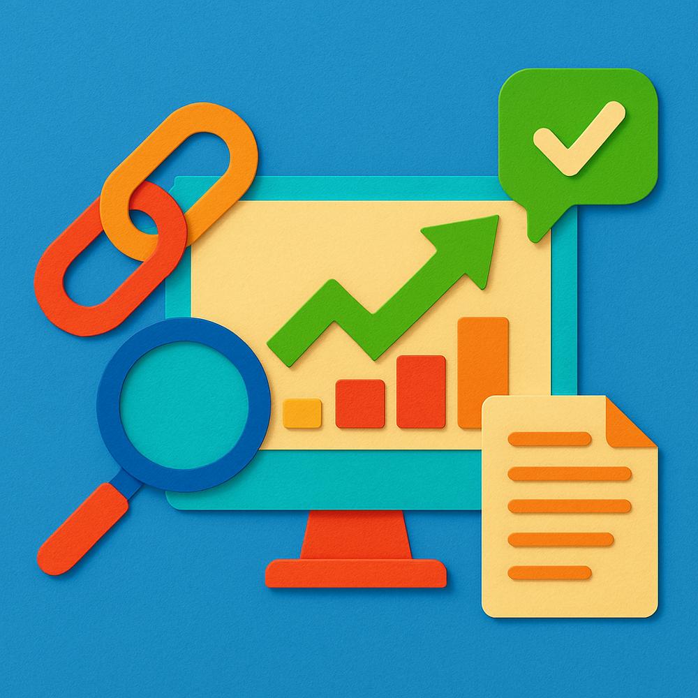 Illustration representing backlink monitoring with interconnected web elements