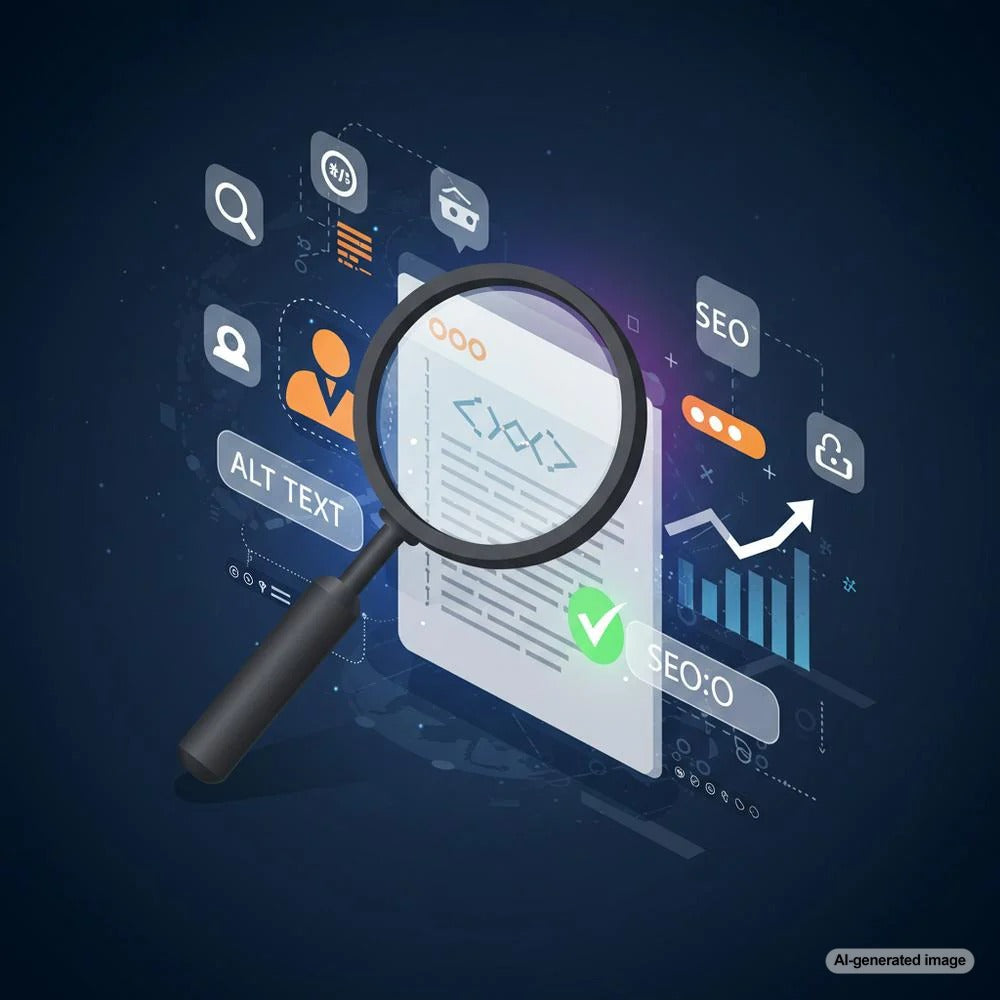 Illustration depicting the importance of alt text in blog images for SEO enhancement