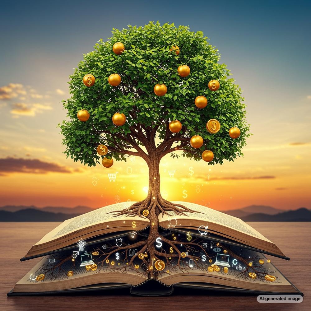 Illustration depicting the growth of eCommerce through blogging
