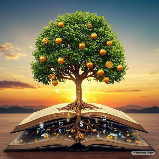 Illustration depicting the growth of eCommerce through blogging
