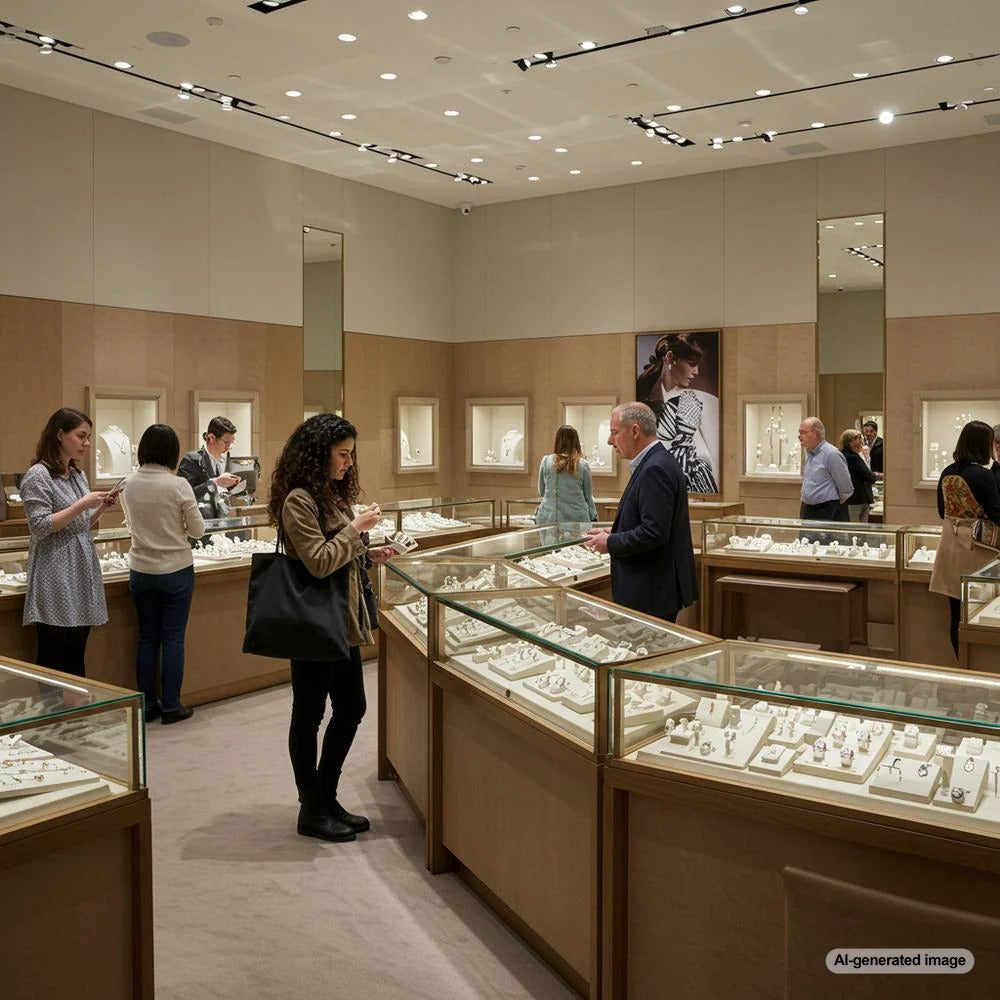 Jewelry store owner writing a blog to enhance SEO