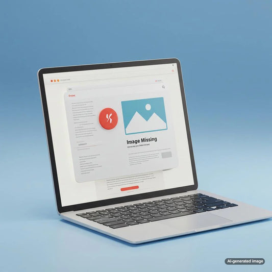 Broken image icon on a webpage indicating SEO issues