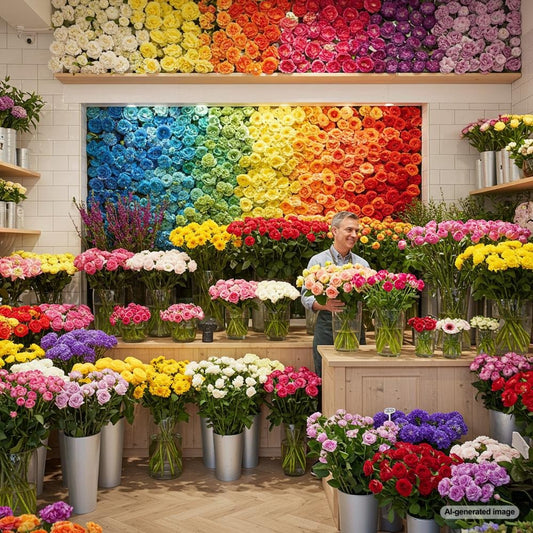 Florist creating a wedding bouquet, symbolizing the importance of blogging for wedding and holiday SEO