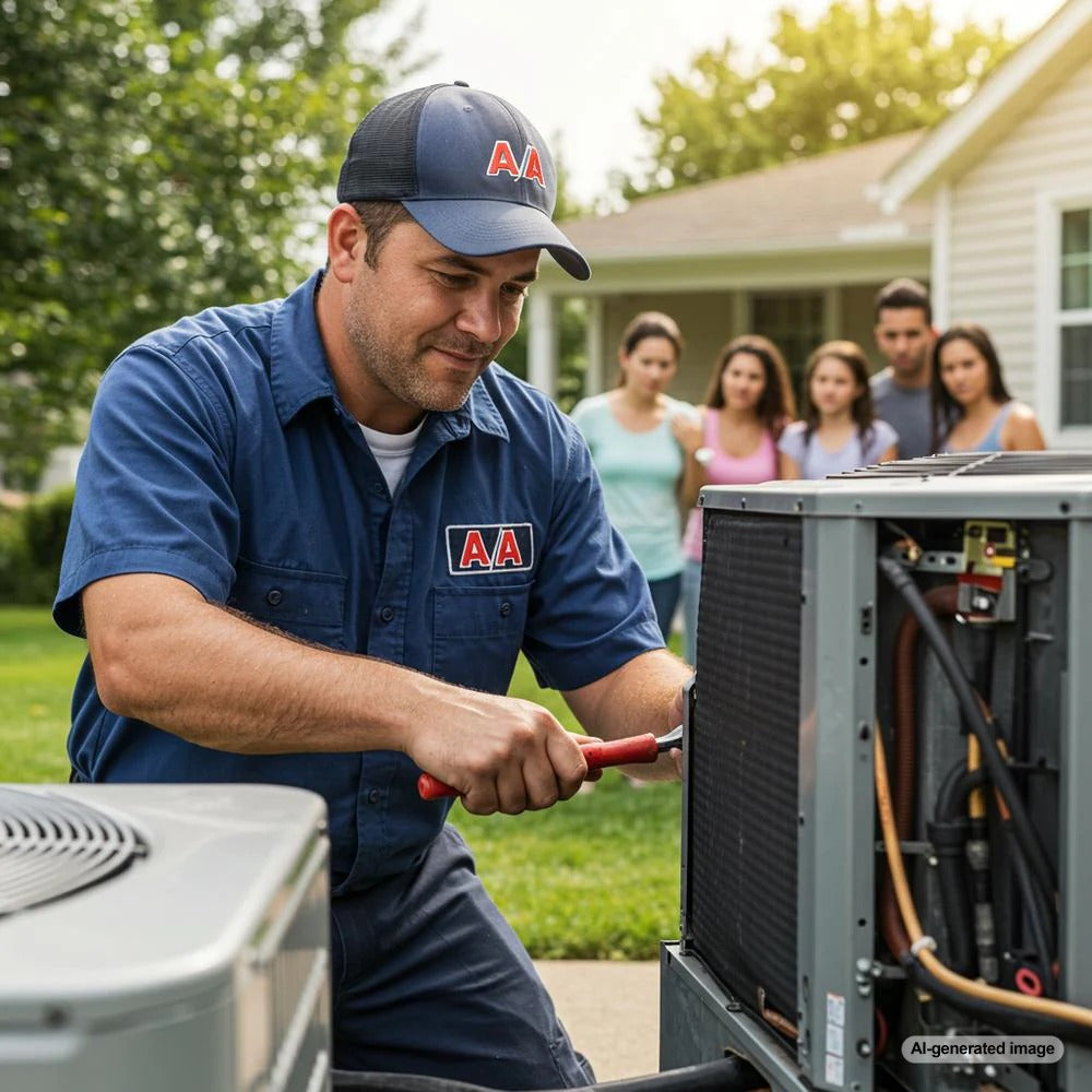 HVAC technician writing a blog to improve SEO rankings