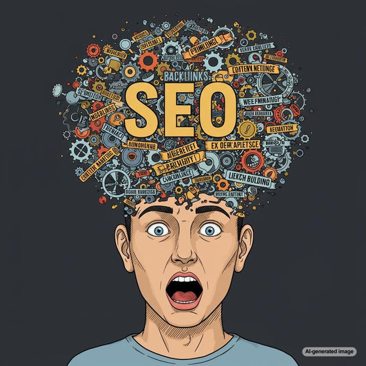 Illustration depicting the complexities of SEO