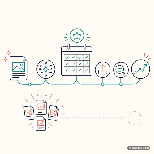 Consistent publishing schedule represented by an organized sequence of blog content milestones