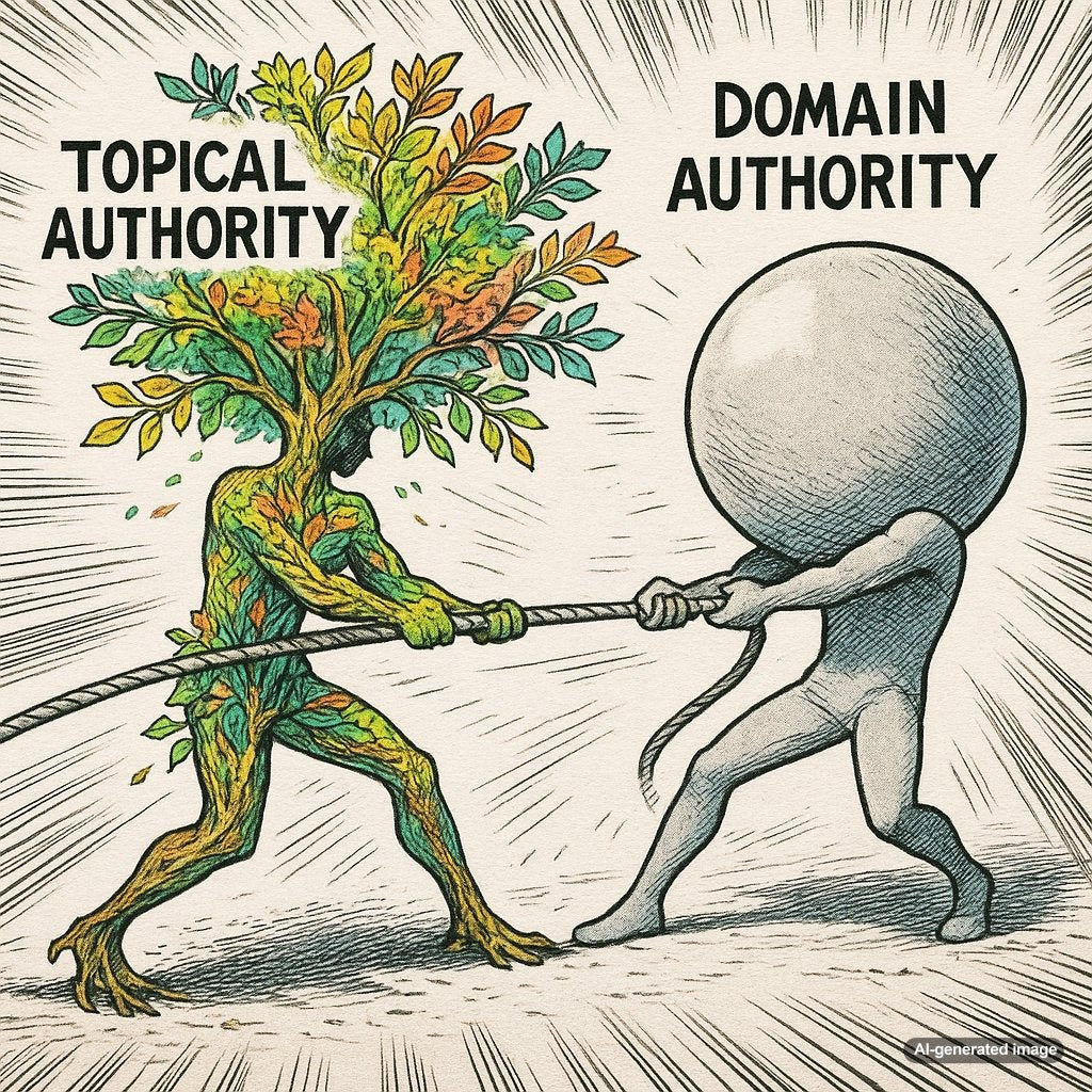 Illustration depicting the concept of Topical Authority in SEO