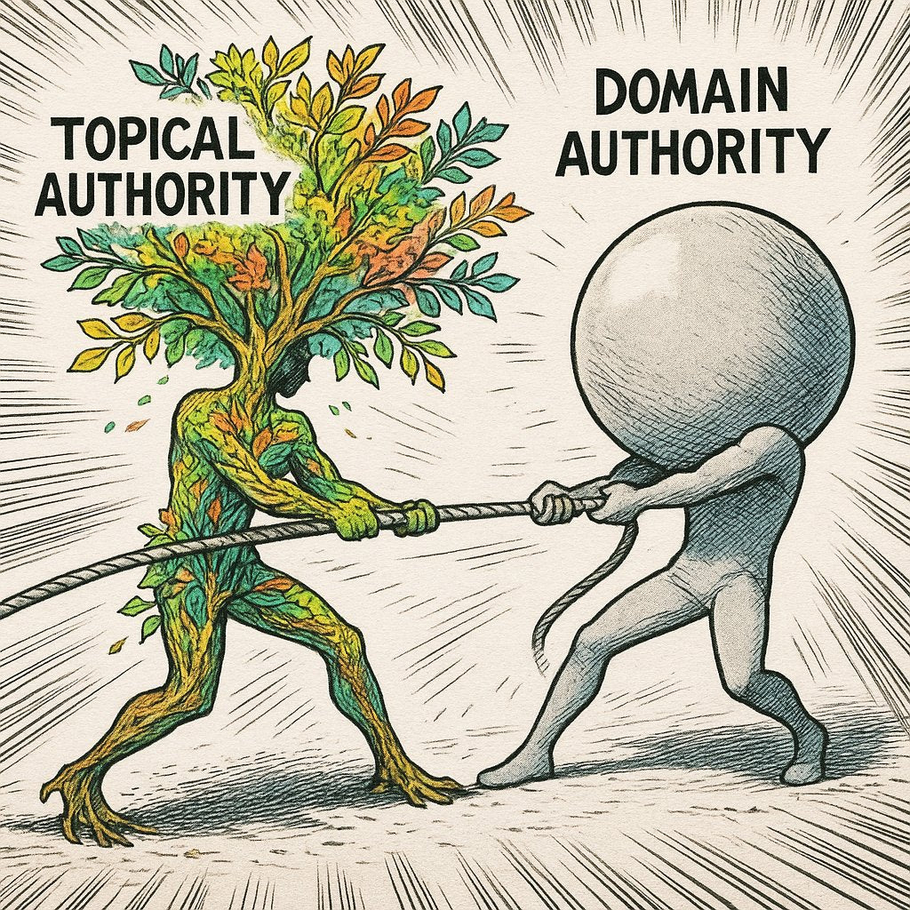 Illustration depicting the concept of Topical Authority in SEO