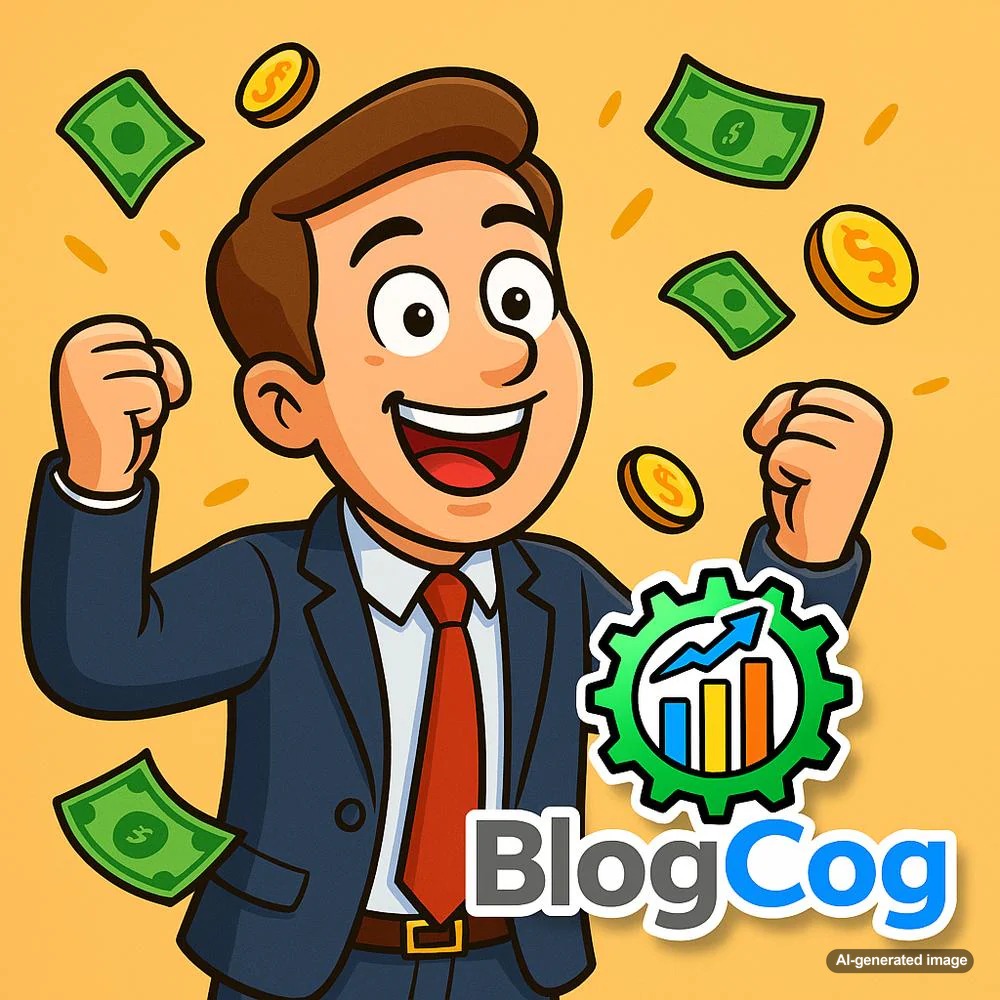 Illustration depicting the benefits of using BlogCog's AI-driven blogging services
