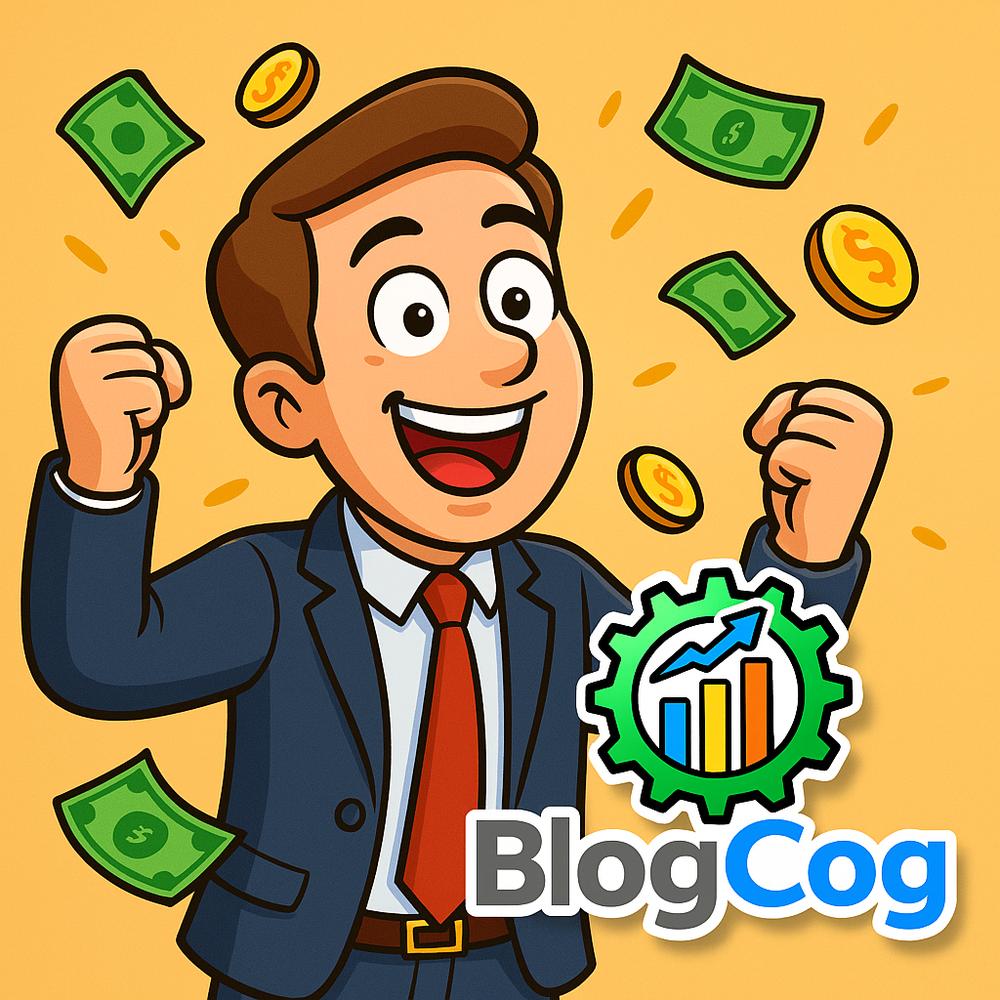 Illustration depicting the benefits of using BlogCog's AI-driven blogging services