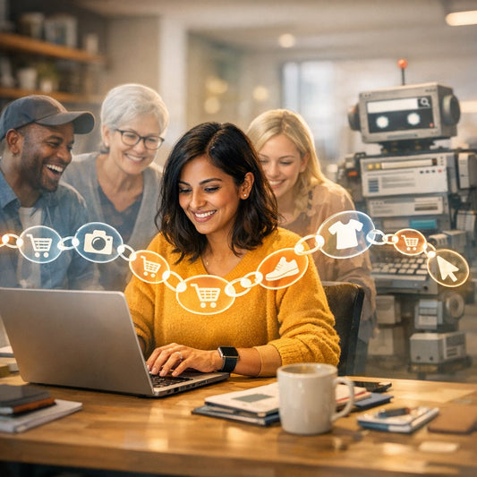 Business owner reviewing human-first content strategy to improve engagement and earn natural backlinks