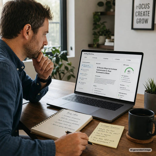 Business owner turning difficult customer questions into SEO friendly blog ideas and better Google rankings