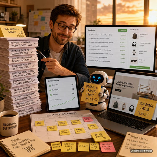 Strategic blog homepage layout showing organized content sections that help improve SEO and Google rankings