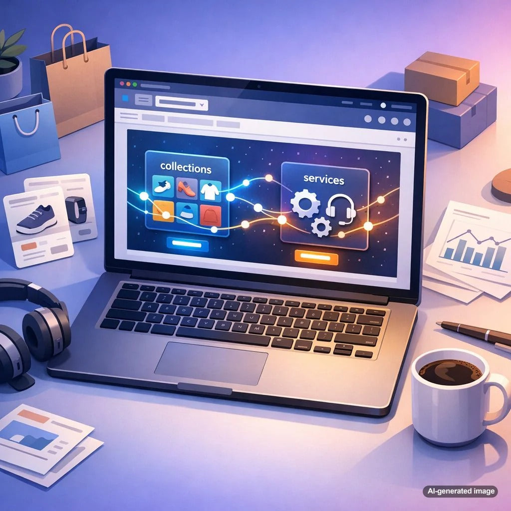 Business blog internal linking strategy connecting articles to collections and service pages for better SEO and customer navigation