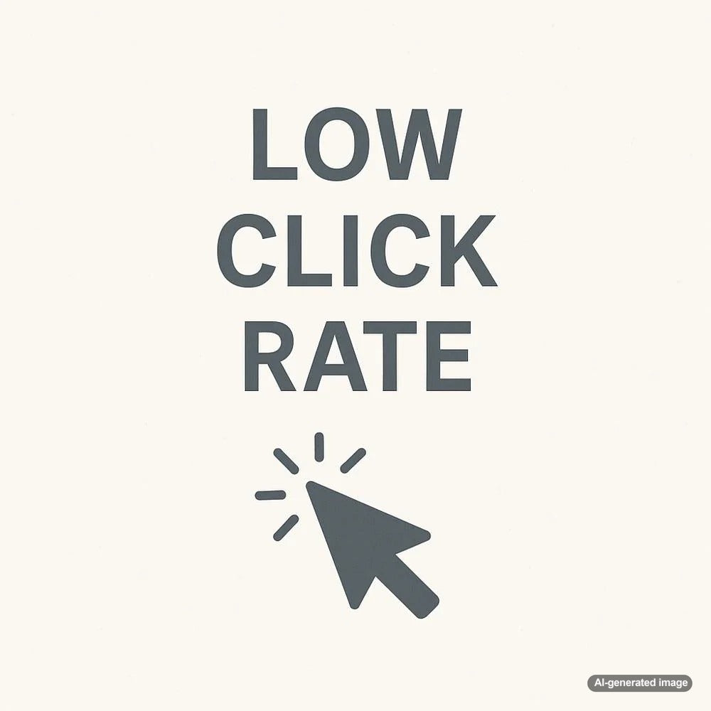 A graph depicting low CTR despite high rankings, with BlogCog logo